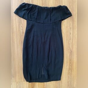 Women’s strapless black dress